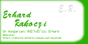 erhard rakoczi business card